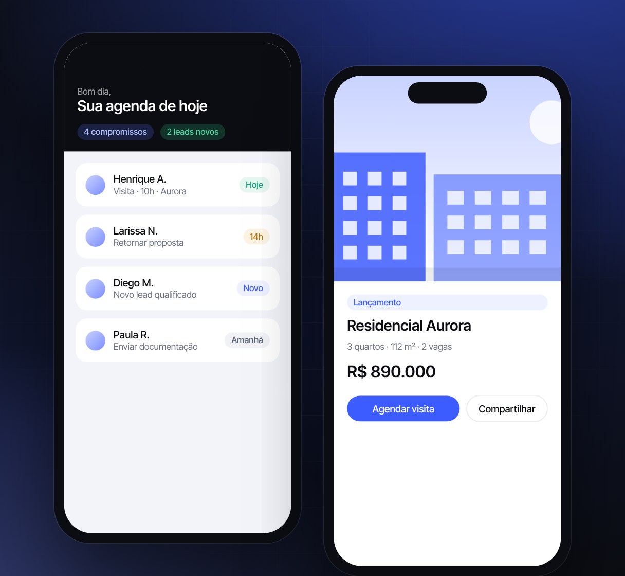 Interface do projeto Aplicativo para Equipes Comerciais