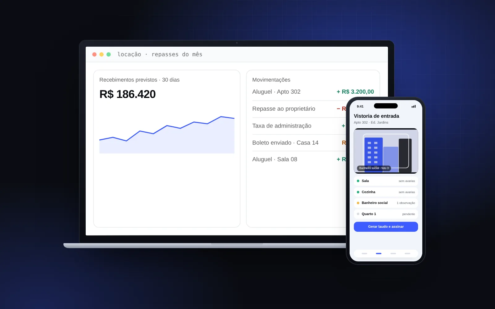 Interface da solução-modelo Aplicativo de Vistoria de Imóveis