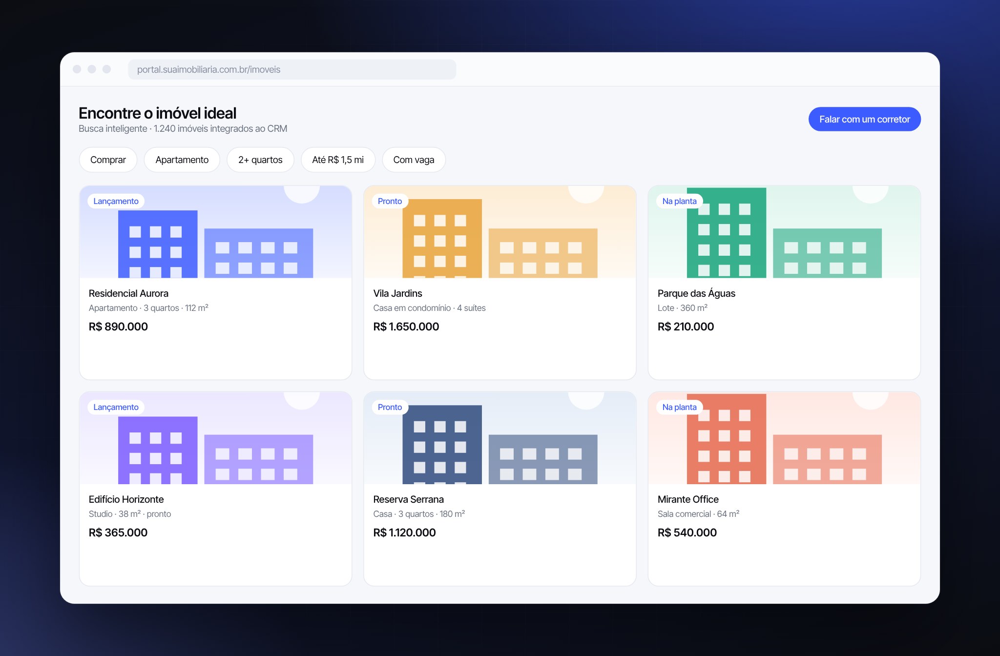 Interface do projeto Portal Digital Imobiliário